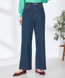 GALLORIA | 【ウエスト平ゴム内蔵】デニムワイドパンツ(デニムパンツ)