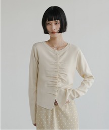 LOWRYS FARM | ギャザーボタンカーディガンＬＳ 661682(カーディガン/ボレロ)