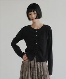 LOWRYS FARM | ギャザーボタンカーディガンＬＳ 661682(カーディガン/ボレロ)