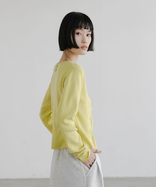 LOWRYS FARM（ローリーズファーム）の「ギャザーボタンカーディガンＬＳ 661682（カーディガン/ボレロ・レディース・イエロー/ブラック/アイボリー/グレー・FREE）」の18枚目の写真