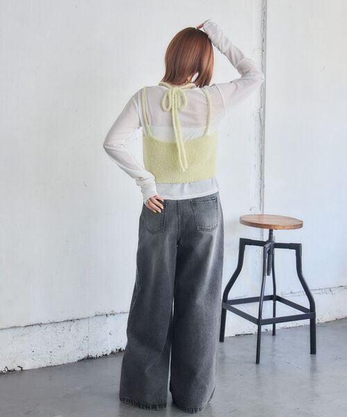 RETRO GIRL(レトロガール)の「【3サイズ展開】ワイドデニムPT(デニムパンツ・レディース・ケミカルウォッシュ/ライトブルー/ブラック・SMALL/LARGE/MEDIUM)」の7枚目の写真