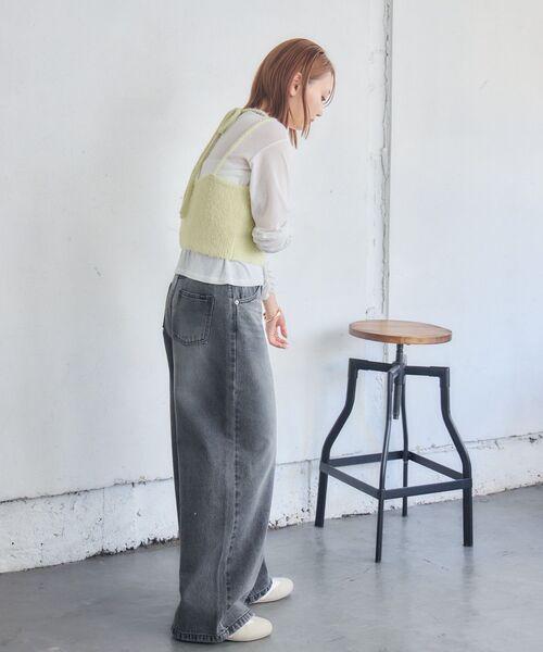 RETRO GIRL(レトロガール)の「【3サイズ展開】ワイドデニムPT(デニムパンツ・レディース・ケミカルウォッシュ/ライトブルー/ブラック・SMALL/LARGE/MEDIUM)」の8枚目の写真