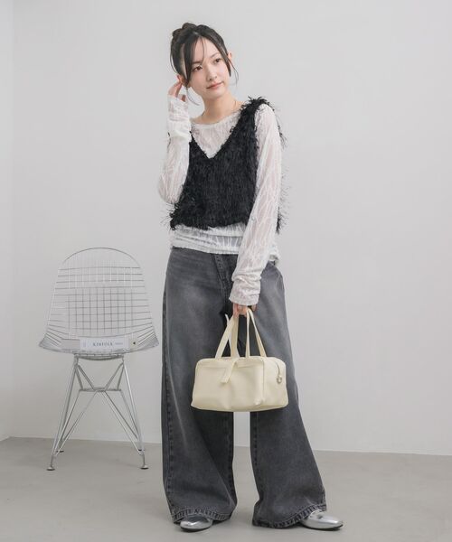 RETRO GIRL(レトロガール)の「【3サイズ展開】ワイドデニムPT(デニムパンツ・レディース・ケミカルウォッシュ/ライトブルー/ブラック・SMALL/LARGE/MEDIUM)」の14枚目の写真