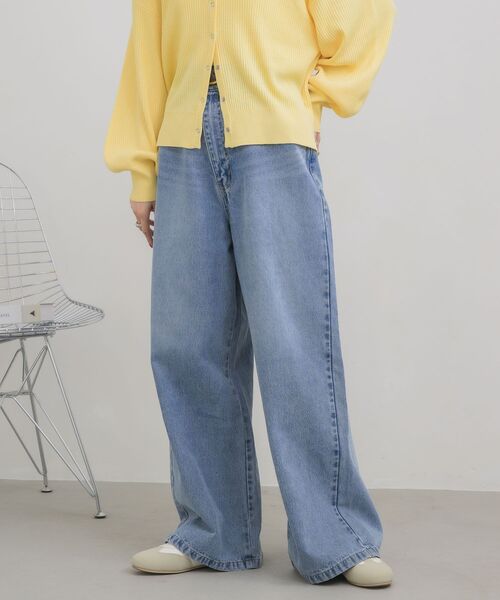 RETRO GIRL(レトロガール)の「【3サイズ展開】ワイドデニムPT(デニムパンツ・レディース・ケミカルウォッシュ/ライトブルー/ブラック・SMALL/LARGE/MEDIUM)」の15枚目の写真