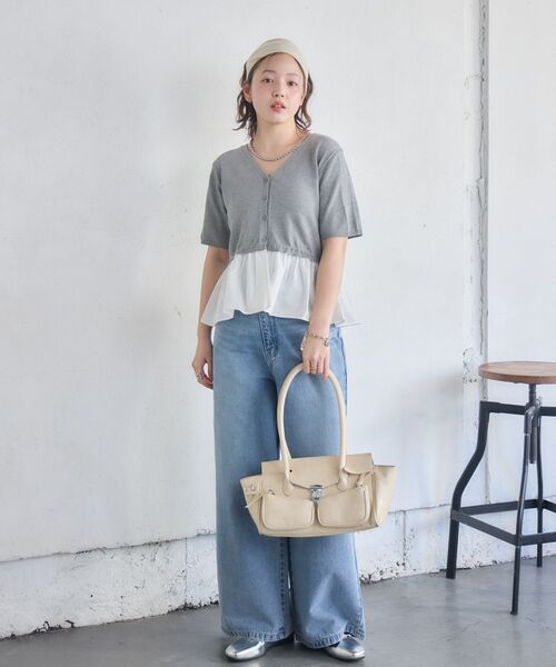 RETRO GIRL(レトロガール)の「【3サイズ展開】ワイドデニムPT(デニムパンツ・レディース・ケミカルウォッシュ/ライトブルー/ブラック・SMALL/LARGE/MEDIUM)」の19枚目の写真