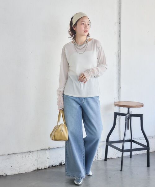 RETRO GIRL(レトロガール)の「【3サイズ展開】ワイドデニムPT(デニムパンツ・レディース・ケミカルウォッシュ/ライトブルー/ブラック・SMALL/LARGE/MEDIUM)」の20枚目の写真