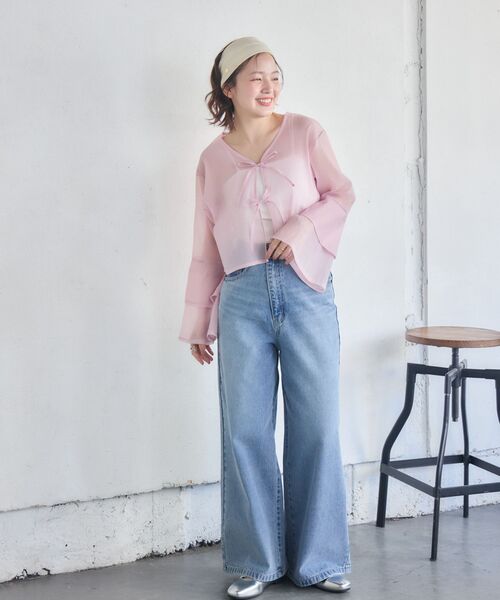 RETRO GIRL(レトロガール)の「【3サイズ展開】ワイドデニムPT(デニムパンツ・レディース・ケミカルウォッシュ/ライトブルー/ブラック・SMALL/LARGE/MEDIUM)」の21枚目の写真