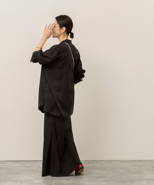 MAQWEL（マクウェル）の「《セットアップ対応》【MAQWEL/マクウェル】ウォッシャブルサテンスカート（スカート・レディース・ブラック/オフホワイト・M/S）」の17枚目の写真