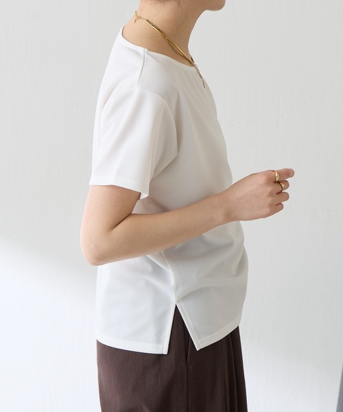 COLLAGE GALLARDAGALANTE(コラージュガリャルダガランテ)の「ドロストTブラウス/WEB限定(Tシャツ/カットソー・レディース・ホワイト/ブラック・FREE)」の6枚目の写真