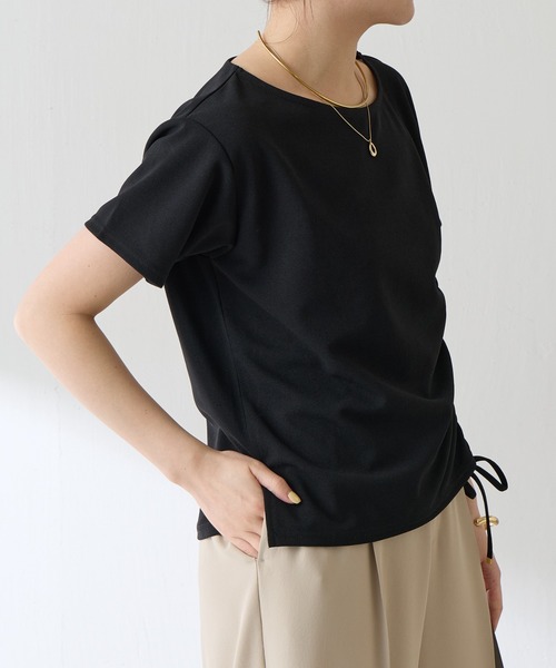 COLLAGE GALLARDAGALANTE(コラージュガリャルダガランテ)の「ドロストTブラウス/WEB限定(Tシャツ/カットソー・レディース・ホワイト/ブラック・FREE)」の15枚目の写真