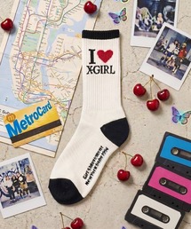 X-girl | I LOVE X-GIRL RIBBED SOCKS(ソックス/靴下)