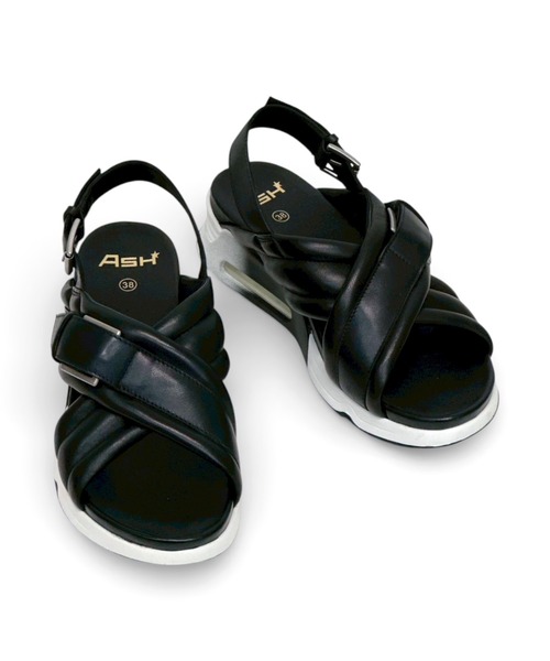 ASH（アッシュ）の「アッシュ【LOVER】クロスベルトサンダル エアーデザイン スポーツサンダル スポサン スニーカーサンダル 5.5cmヒール（サンダル・レディース・ブラック/ベージュ・35/40/39/38/37/36）」の12枚目の写真