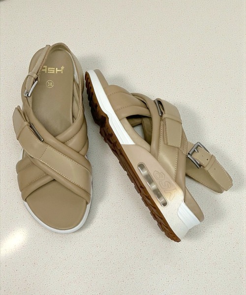 ASH（アッシュ）の「アッシュ【LOVER】クロスベルトサンダル エアーデザイン スポーツサンダル スポサン スニーカーサンダル 5.5cmヒール（サンダル・レディース・ブラック/ベージュ・35/40/39/38/37/36）」の17枚目の写真