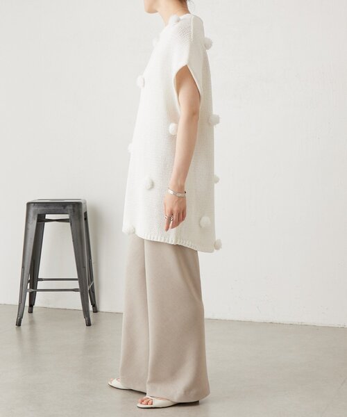 BEARDSLEY(ビアズリー)の「ポンポンフレンチニットプルオーバー(ニット/セーター・レディース・ホワイト/ブラック・FREE)」の12枚目の写真