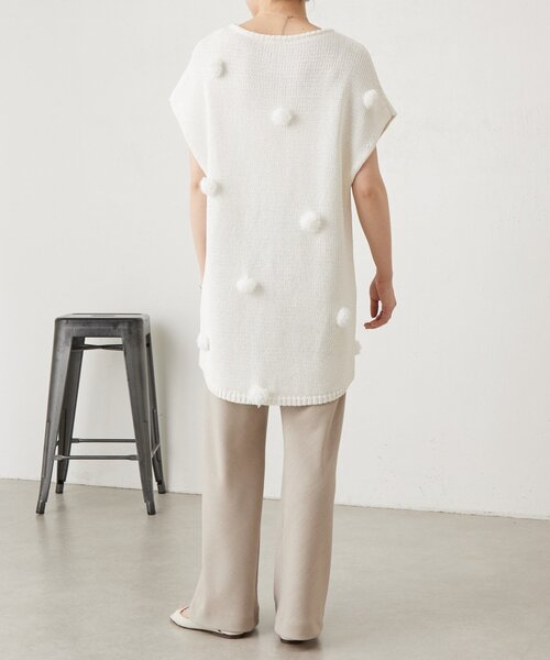 BEARDSLEY(ビアズリー)の「ポンポンフレンチニットプルオーバー(ニット/セーター・レディース・ホワイト/ブラック・FREE)」の13枚目の写真