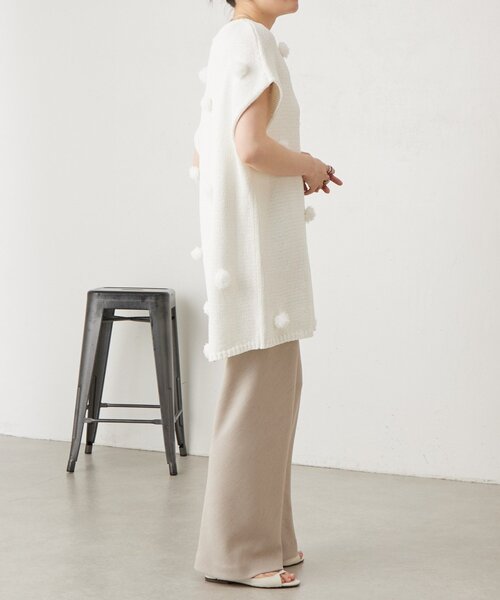 BEARDSLEY(ビアズリー)の「ポンポンフレンチニットプルオーバー(ニット/セーター・レディース・ホワイト/ブラック・FREE)」の14枚目の写真