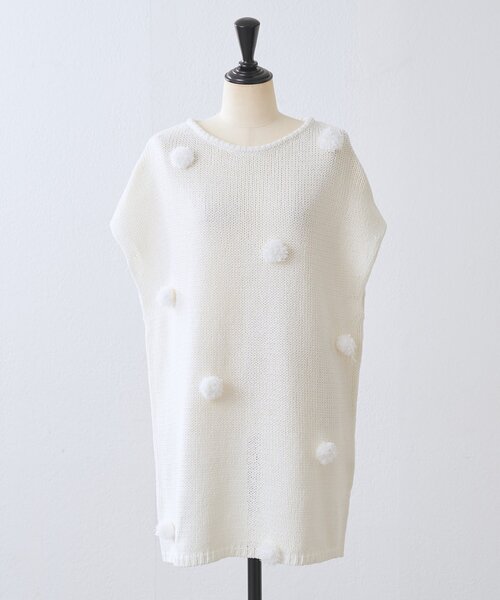 BEARDSLEY(ビアズリー)の「ポンポンフレンチニットプルオーバー(ニット/セーター・レディース・ホワイト/ブラック・FREE)」の21枚目の写真