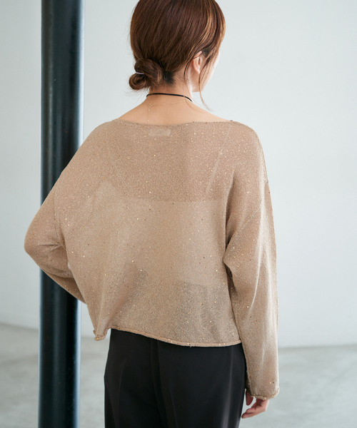 IENA(イエナ)の「ウォッシャブル スパークルコットンプルオーバー(ニット/セーター・レディース・ベージュ/ホワイト・FREE)」の18枚目の写真