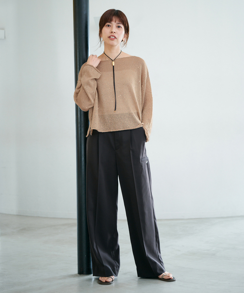 IENA(イエナ)の「ウォッシャブル スパークルコットンプルオーバー(ニット/セーター・レディース・ベージュ/ホワイト・FREE)」の20枚目の写真
