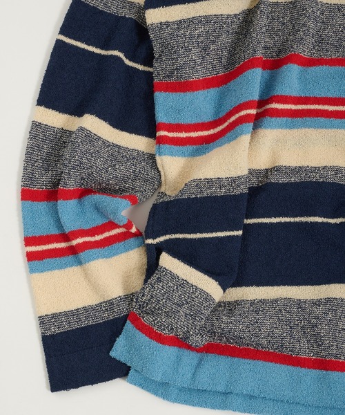 Perushu(ペルーシュ)の「PILE MULTI STRIPED POLO SHIRT/パイルマルチボーダーポロシャツ(ポロシャツ・レディース・ネイビー/ピンク系その他/アイボリー・FREE)」の17枚目の写真