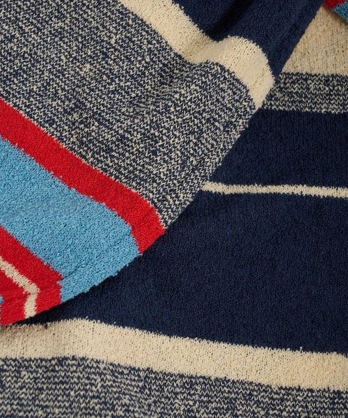 Perushu(ペルーシュ)の「PILE MULTI STRIPED POLO SHIRT/パイルマルチボーダーポロシャツ(ポロシャツ・レディース・ネイビー/ピンク系その他/アイボリー・FREE)」の19枚目の写真