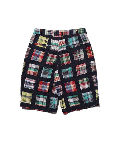 BEAMS PLUS（ビームスプラス）の「2 Pleats Shorts Window Patchwork Madras（その他パンツ・メンズ・ネイビー・X-LARGE/LARGE/SMALL）」の6枚目の写真