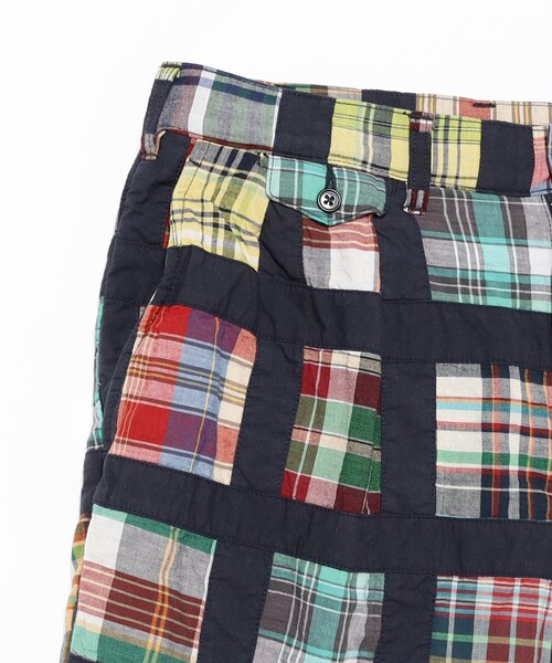 BEAMS PLUS（ビームスプラス）の「2 Pleats Shorts Window Patchwork Madras（その他パンツ・メンズ・ネイビー・X-LARGE/LARGE/SMALL）」の9枚目の写真