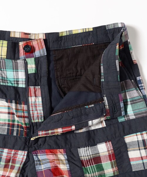 BEAMS PLUS（ビームスプラス）の「2 Pleats Shorts Window Patchwork Madras（その他パンツ・メンズ・ネイビー・X-LARGE/LARGE/SMALL）」の10枚目の写真