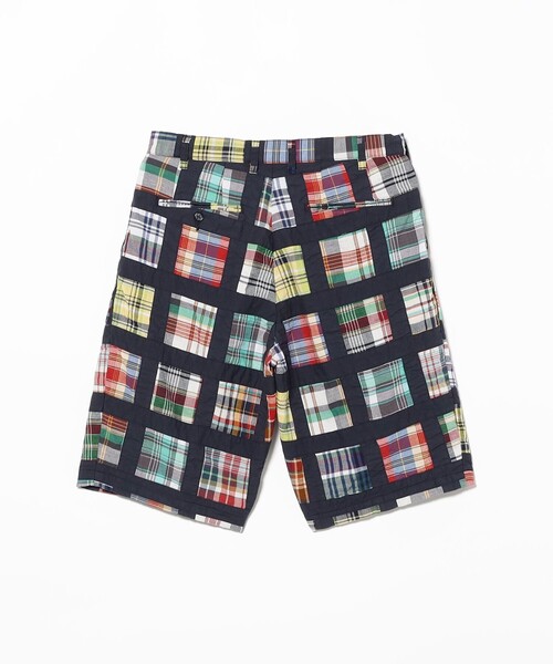 BEAMS PLUS（ビームスプラス）の「2 Pleats Shorts Window Patchwork Madras（その他パンツ・メンズ・ネイビー・X-LARGE/LARGE/SMALL）」の12枚目の写真