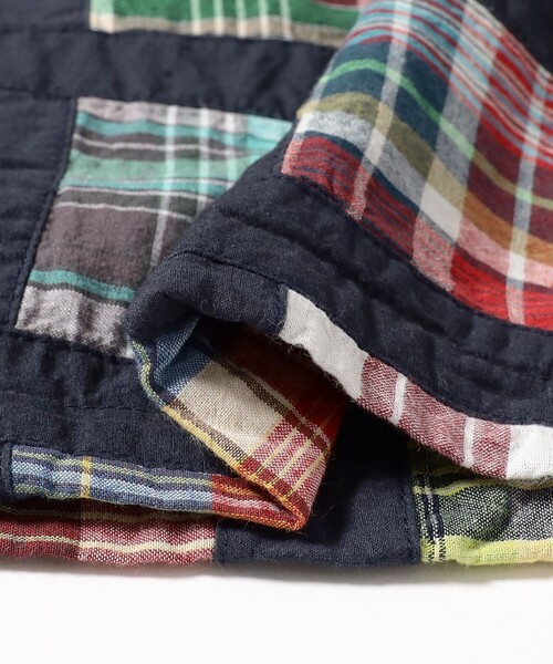 BEAMS PLUS（ビームスプラス）の「2 Pleats Shorts Window Patchwork Madras（その他パンツ・メンズ・ネイビー・X-LARGE/LARGE/SMALL）」の13枚目の写真