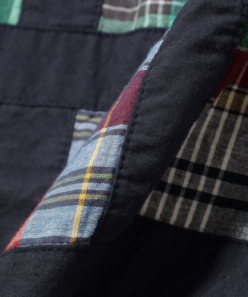 BEAMS PLUS（ビームスプラス）の「2 Pleats Shorts Window Patchwork Madras（その他パンツ・メンズ・ネイビー・X-LARGE/LARGE/SMALL）」の14枚目の写真