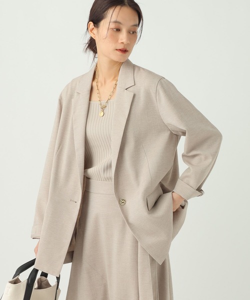 Elura(エルーラ)の「麻調ツイルジャケット/656580(テーラードジャケット・レディース・グレー/ベージュ・MEDIUM/SMALL)」の15枚目の写真