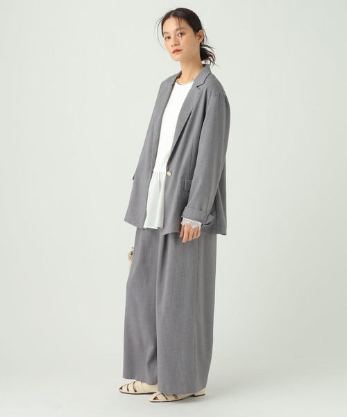 Elura(エルーラ)の「麻調ツイルジャケット/656580(テーラードジャケット・レディース・グレー/ベージュ・MEDIUM/SMALL)」の10枚目の写真