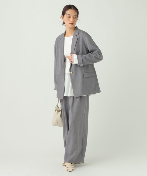 Elura(エルーラ)の「麻調ツイルジャケット/656580(テーラードジャケット・レディース・グレー/ベージュ・MEDIUM/SMALL)」の11枚目の写真