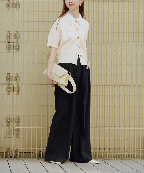 ADAM ET ROPE'(アダムエロペ)の「【サステナブル】2WAYカラー付カーディガン(カーディガン/ボレロ・レディース・ブラック/オフホワイト/サックスブルー・FREE)」の20枚目の写真