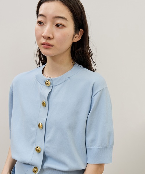 ADAM ET ROPE'(アダムエロペ)の「【サステナブル】2WAYカラー付カーディガン(カーディガン/ボレロ・レディース・ブラック/オフホワイト/サックスブルー・FREE)」の16枚目の写真