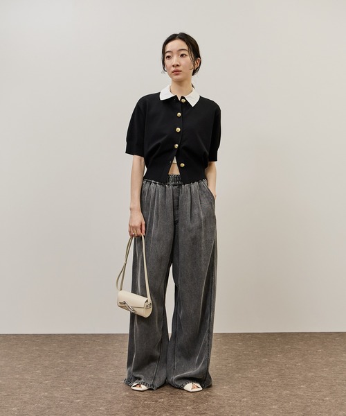 ADAM ET ROPE'(アダムエロペ)の「【サステナブル】2WAYカラー付カーディガン(カーディガン/ボレロ・レディース・ブラック/オフホワイト/サックスブルー・FREE)」の18枚目の写真