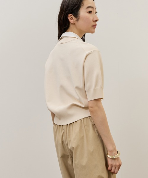 ADAM ET ROPE'(アダムエロペ)の「【サステナブル】2WAYカラー付カーディガン(カーディガン/ボレロ・レディース・ブラック/オフホワイト/サックスブルー・FREE)」の9枚目の写真