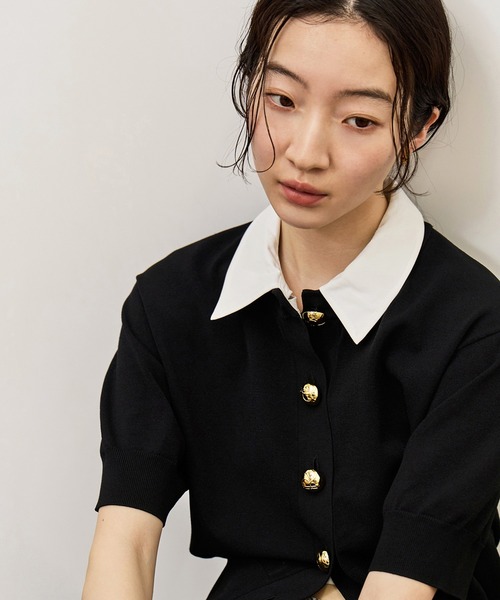 ADAM ET ROPE'(アダムエロペ)の「【サステナブル】2WAYカラー付カーディガン(カーディガン/ボレロ・レディース・ブラック/オフホワイト/サックスブルー・FREE)」の17枚目の写真