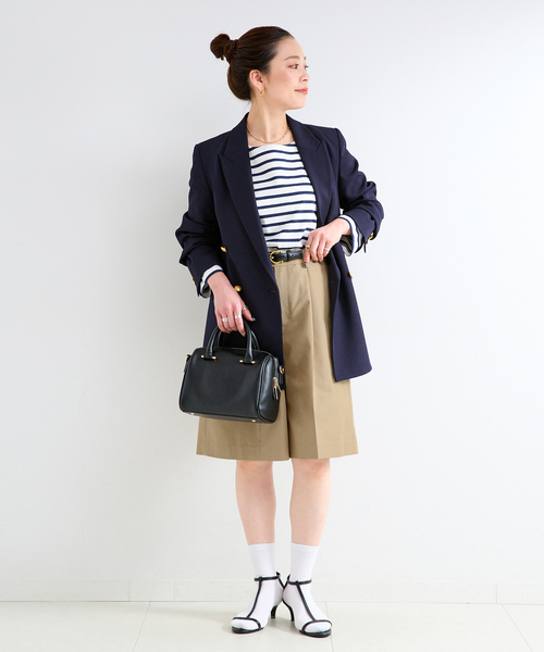 B.C STOCK（ベーセーストック）の「ウォッシャブル  / ハーフパンツ（チノパンツ・レディース・ベージュ/ブラック・FREE）」の9枚目の写真
