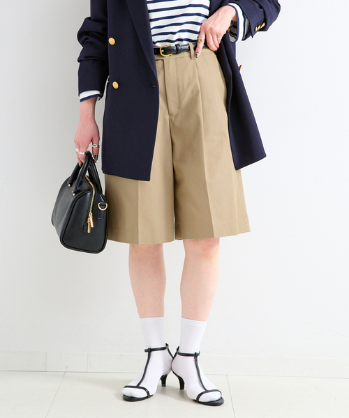 B.C STOCK（ベーセーストック）の「ウォッシャブル  / ハーフパンツ（チノパンツ・レディース・ベージュ/ブラック・FREE）」の13枚目の写真
