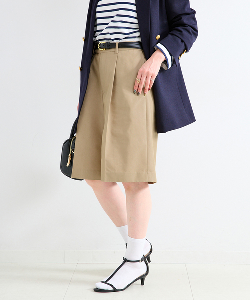 B.C STOCK（ベーセーストック）の「ウォッシャブル  / ハーフパンツ（チノパンツ・レディース・ベージュ/ブラック・FREE）」の14枚目の写真
