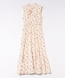 tocco closet（トッコ　クローゼット）の「【ZOZO限定】チークフラワーパターンボウタイノースリーブワンピース（ワンピース）」