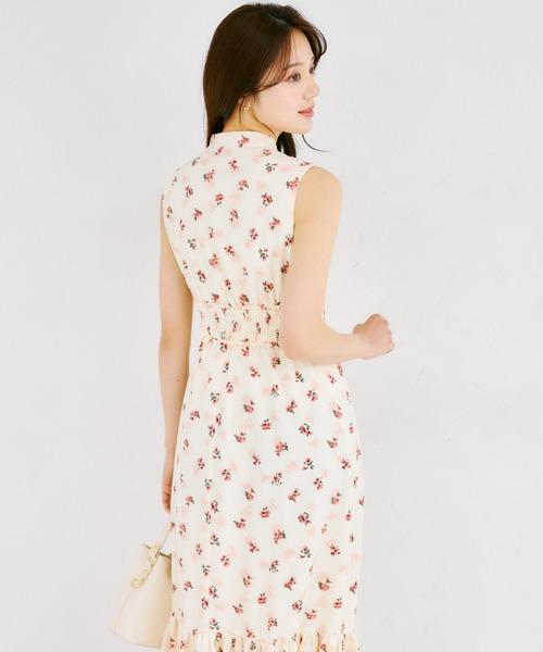 tocco closet(トッコ クローゼット)の「【ZOZO限定】チークフラワーパターンボウタイノースリーブワンピース(ワンピース・レディース・ピンク/ラベンダー/アイボリー・M)」の22枚目の写真