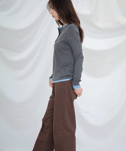 Dita Muaj.（ディータムアージュ）の「ヘンリーネックレイヤードロンT（Tシャツ/カットソー・レディース・チャコールグレー・FREE）」の8枚目の写真
