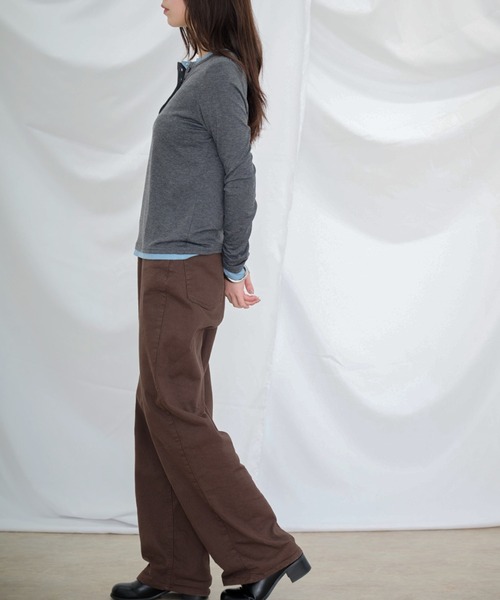 Dita Muaj.（ディータムアージュ）の「ヘンリーネックレイヤードロンT（Tシャツ/カットソー・レディース・チャコールグレー・FREE）」の10枚目の写真