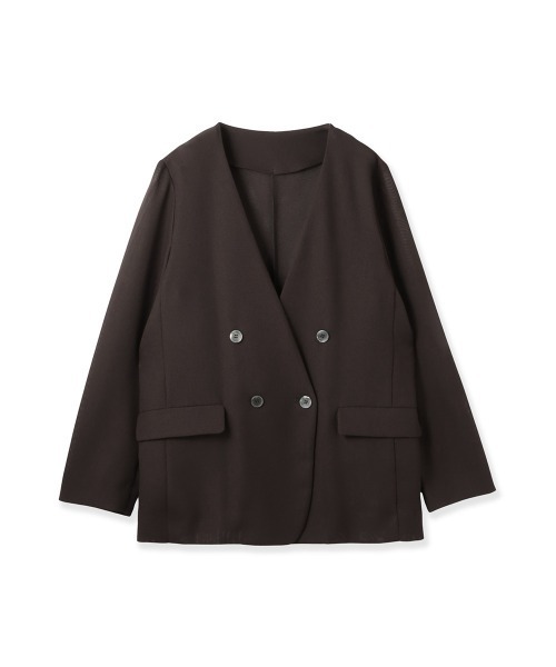 ketty(ケティ)の「グリッディメッシュノーカラージャケット(ノーカラージャケット・レディース・ライトグレー/ブラック/ブラウン・M)」の11枚目の写真