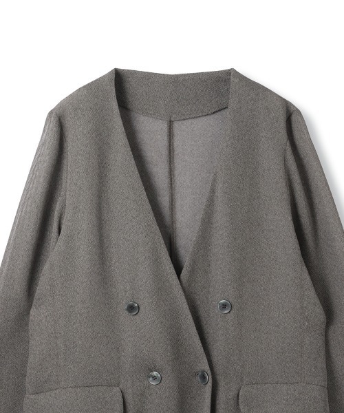 ketty(ケティ)の「グリッディメッシュノーカラージャケット(ノーカラージャケット・レディース・ライトグレー/ブラック/ブラウン・M)」の16枚目の写真