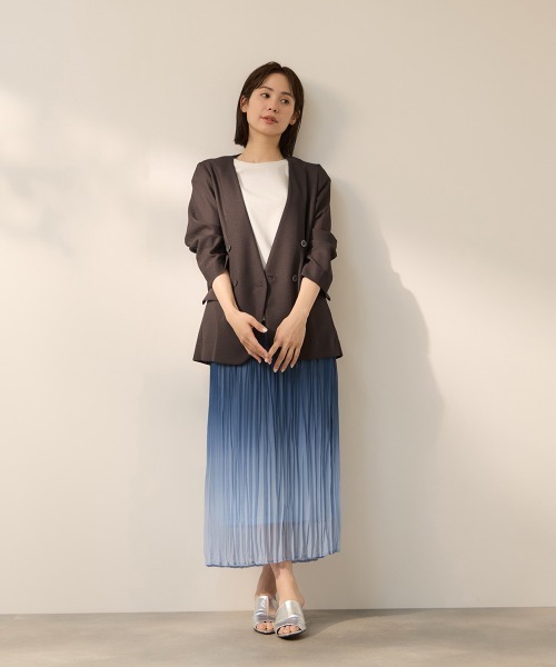 ketty(ケティ)の「グリッディメッシュノーカラージャケット(ノーカラージャケット・レディース・ライトグレー/ブラック/ブラウン・M)」の13枚目の写真