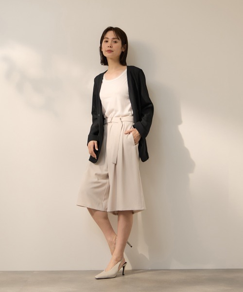 ketty(ケティ)の「グリッディメッシュノーカラージャケット(ノーカラージャケット・レディース・ライトグレー/ブラック/ブラウン・M)」の9枚目の写真